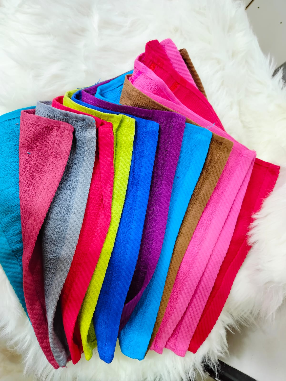 12-Piece Coloured Face Towel Pack