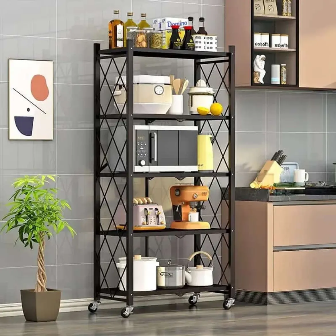 5-Tier Metallic Storage Rack 72x38x163cm