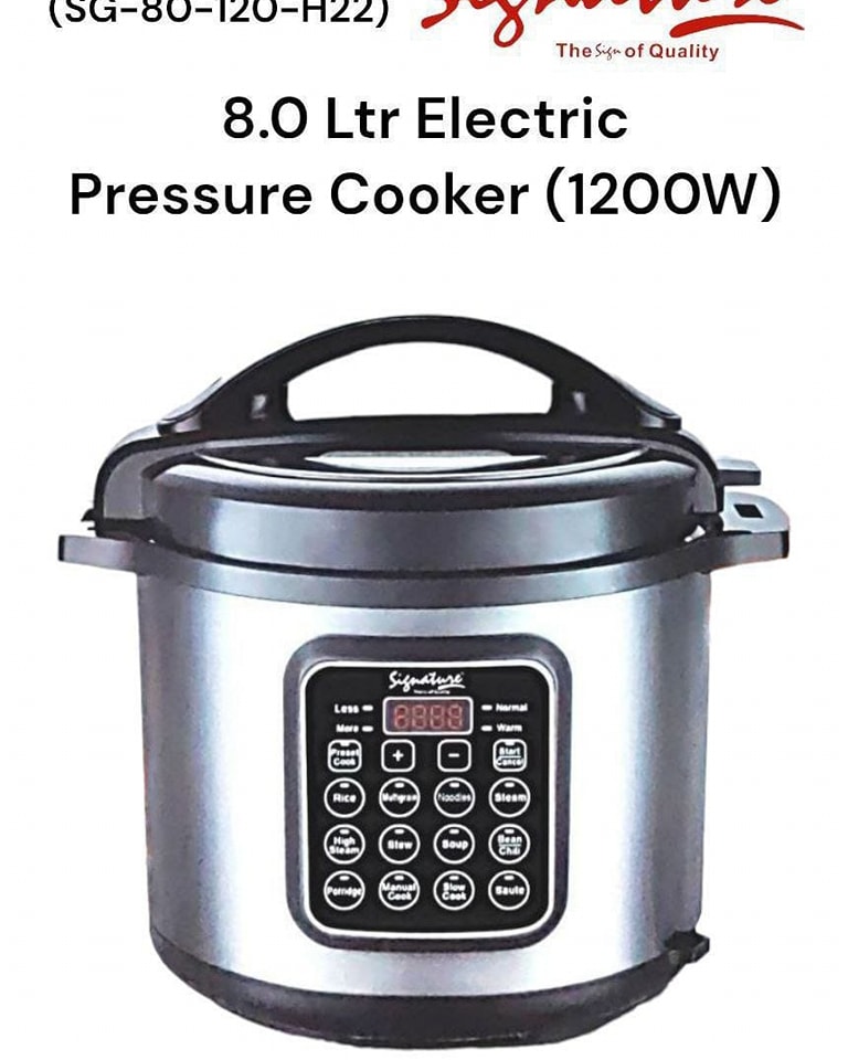 Signature 8L Electric Pressure Cooker 1200W