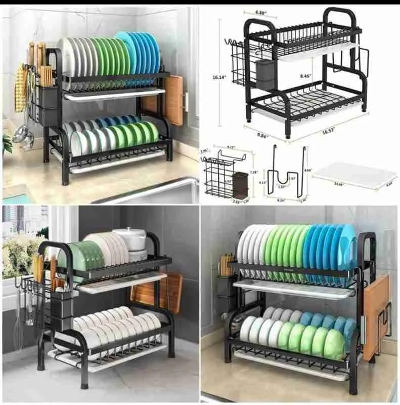 2-Tier Carbon Steel Dish Rack