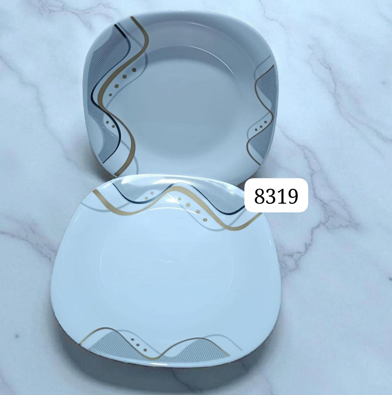 6-Piece Opal Square Dinner Plate Set 10.5-Inch