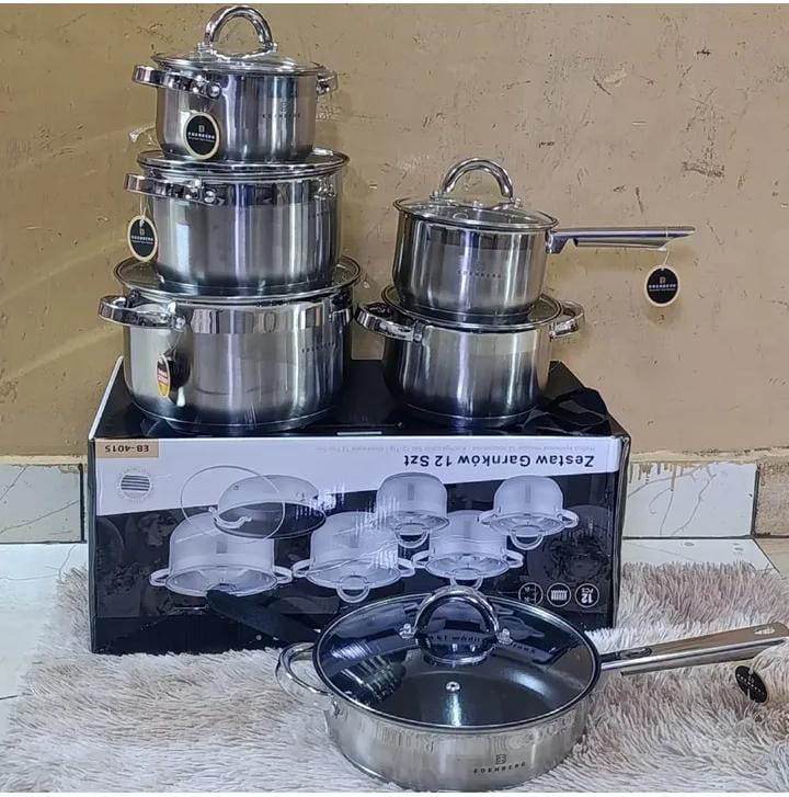 12-Piece Edenburg Stainless Steel Cookware Set