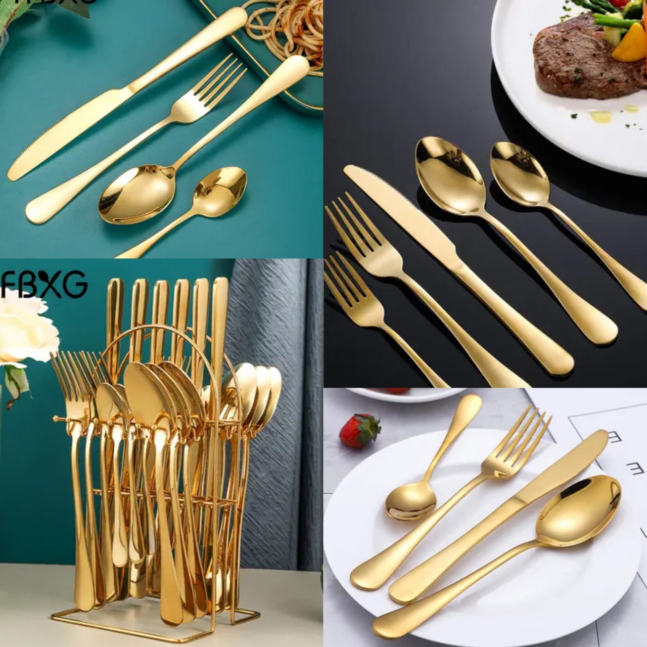 24-Piece Gold Cutlery Set