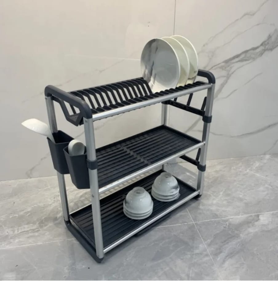 3-Tier Gold Aluminium Dish Drying Rack