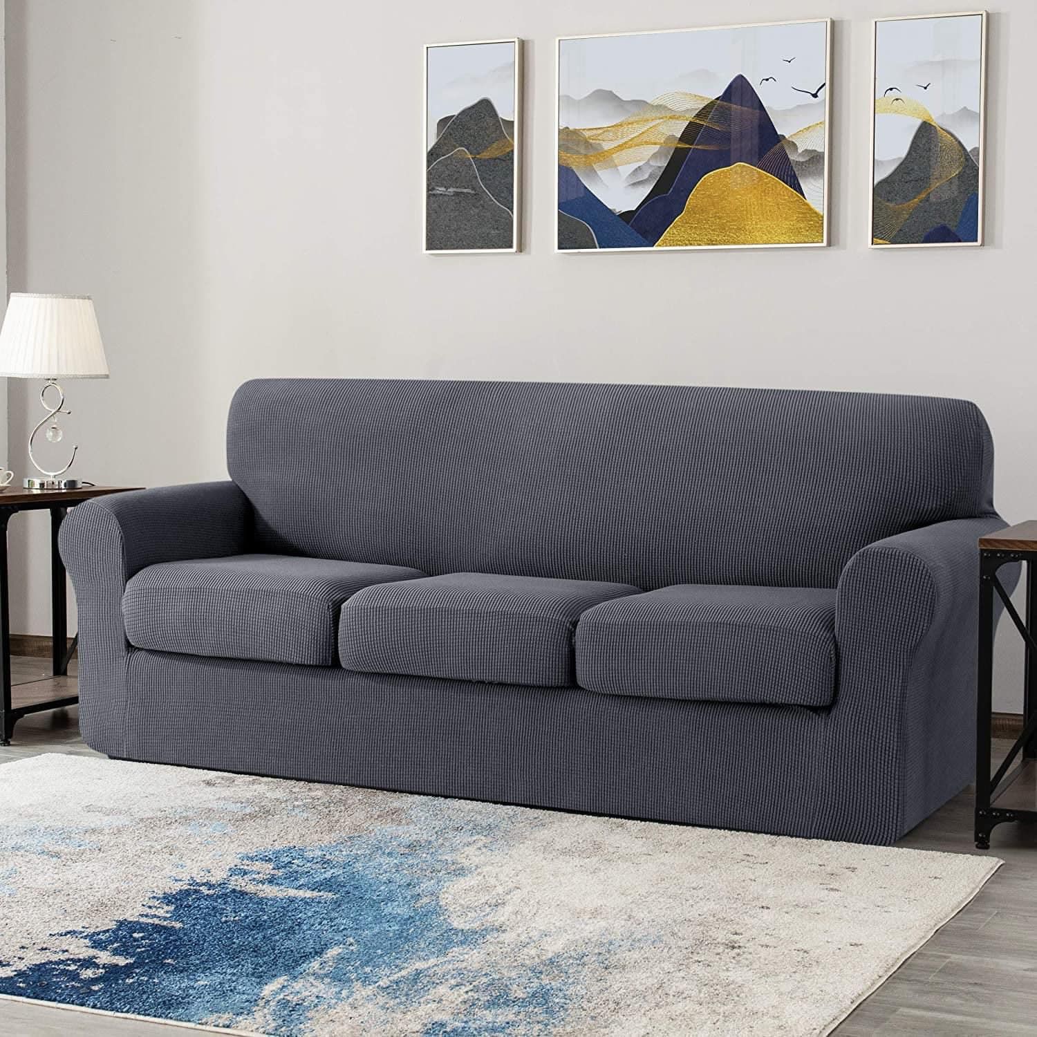 Jacquard Slip Sofa Cover with Cushion Covers