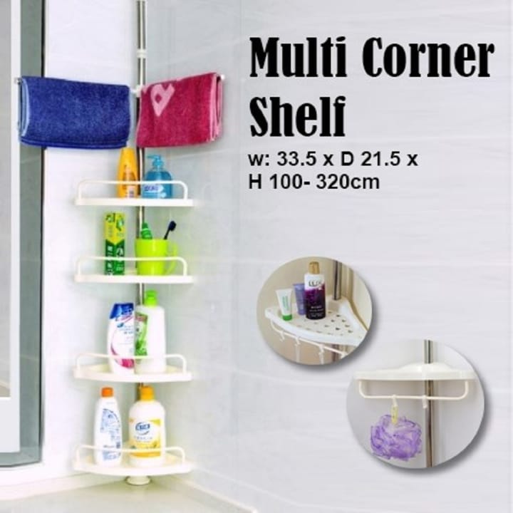 4-Tier Adjustable Telescopic Corner Shelf Organizer