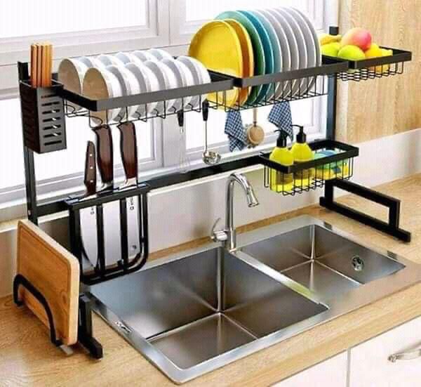 Over-the-Sink Stainless Steel Dish Drainer 85cm