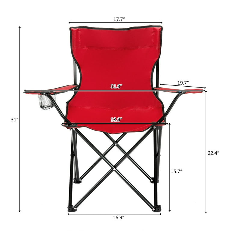 Heavy-Duty Folding Camping Chair with Armrests