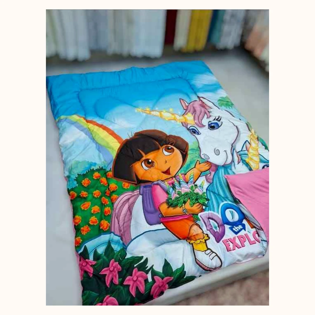 Kids Character Comforter, Turquoise Explorer Design