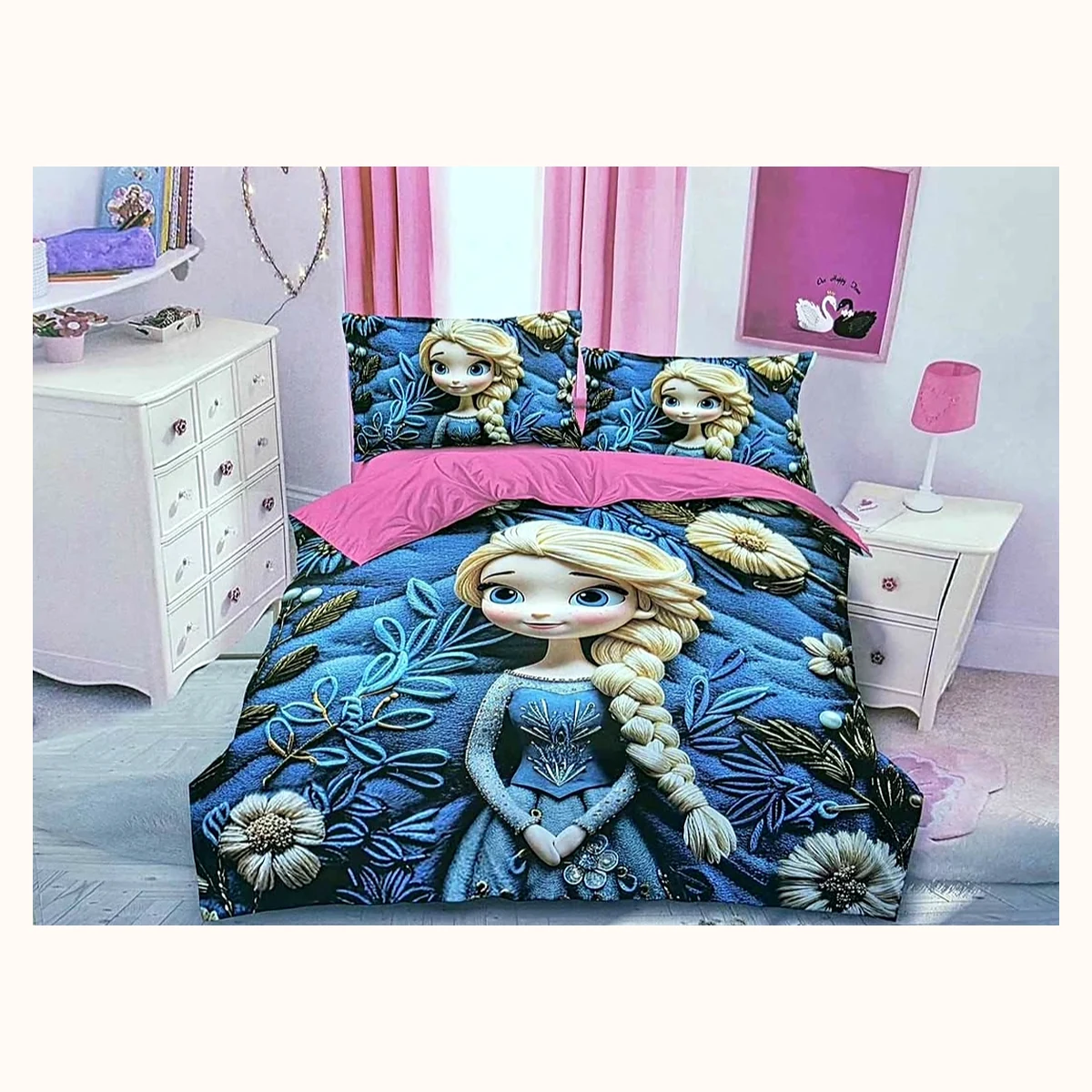 Kids Character Comforter, Dark Ice Princess Design