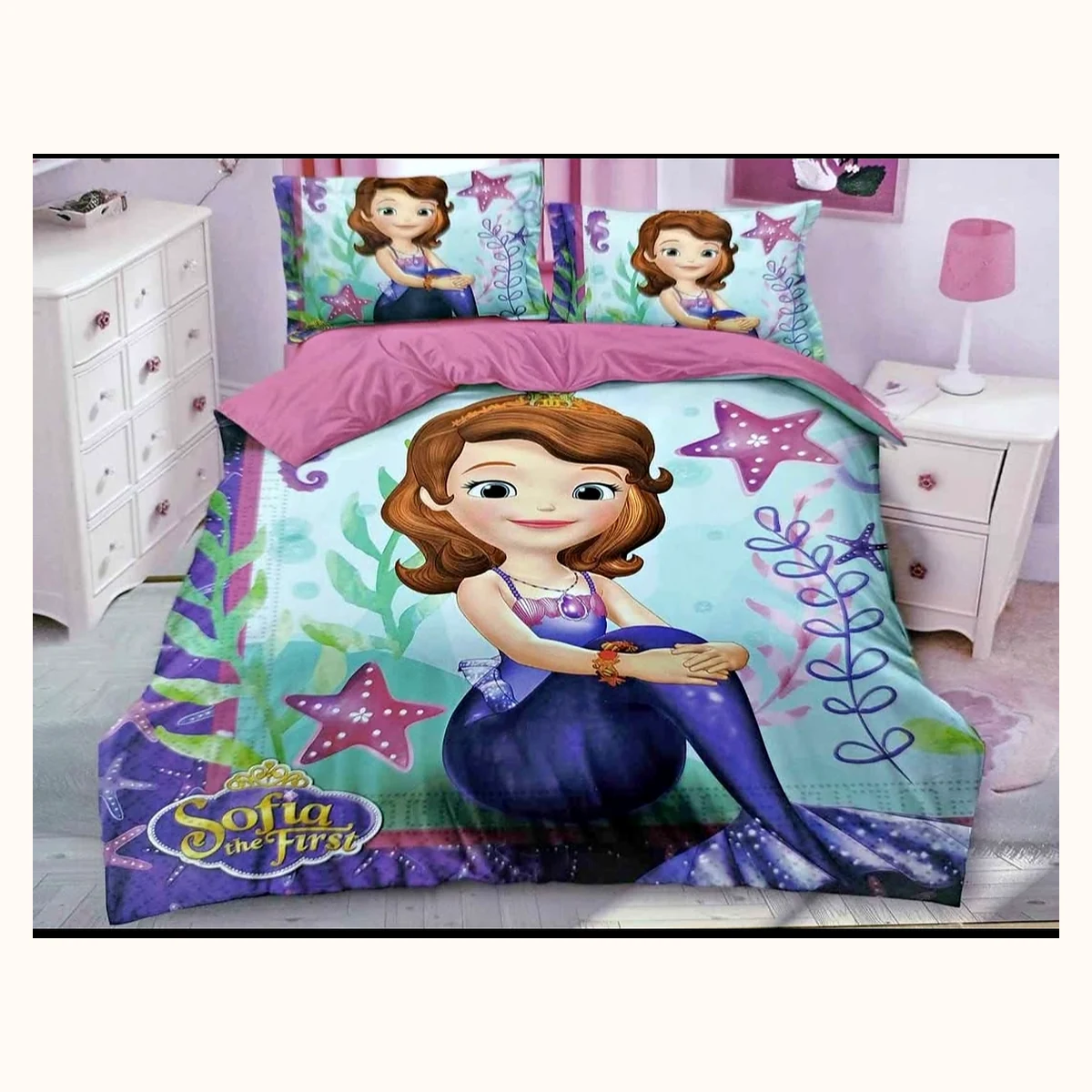 Kids Character Comforter, Purple Princess Design