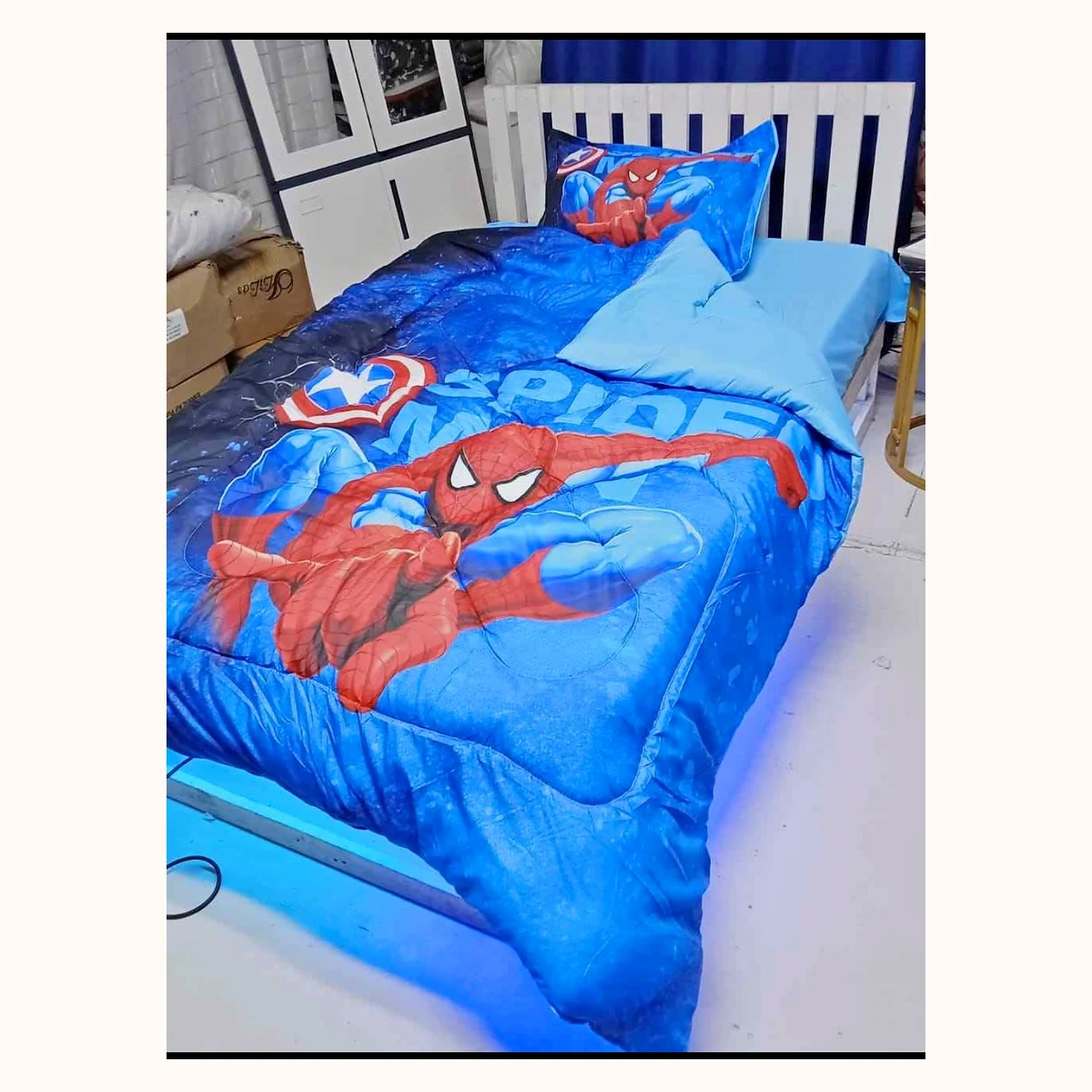 Kids Character Comforter, Blue Superhero Design
