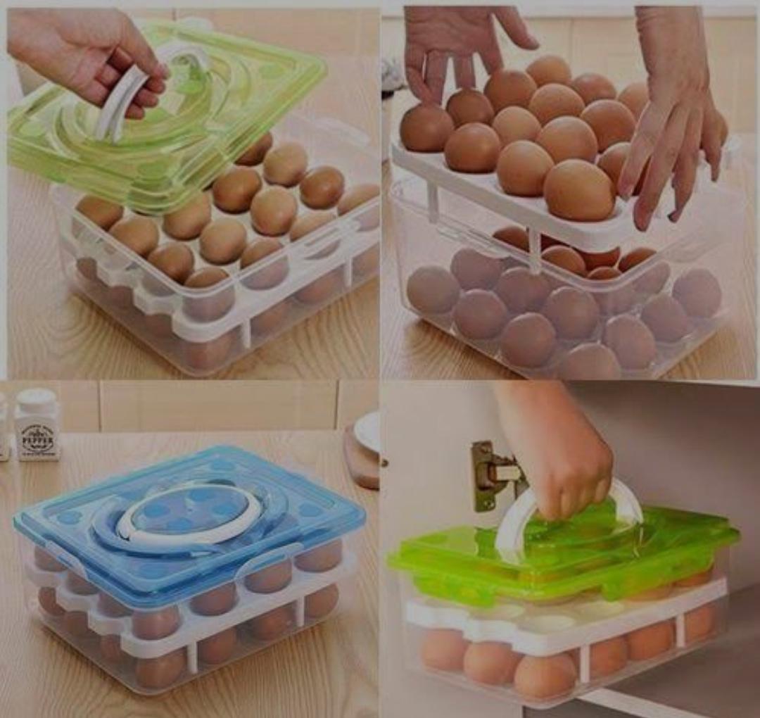 2-Layer 32-Piece Egg Tray Organizer