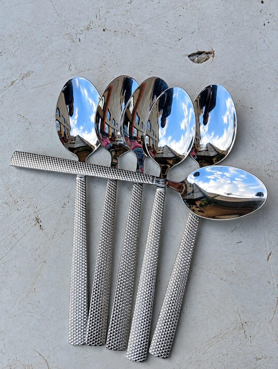 6-Piece Silver-Plated Stainless Steel Table Spoon Set