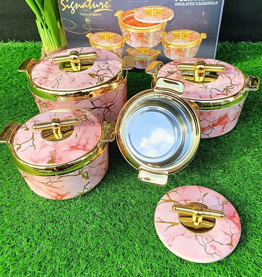 4-Piece Floral Insulated Hotpot Set